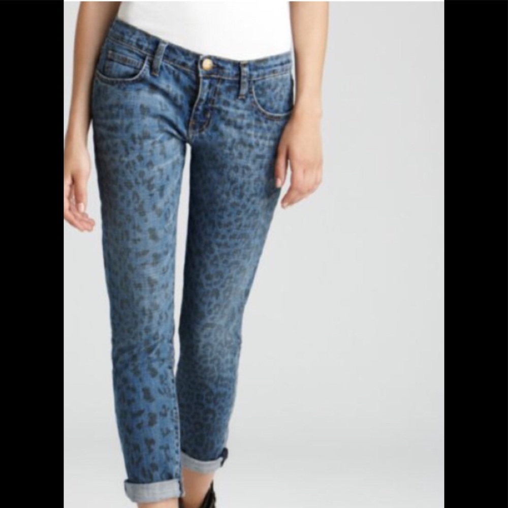 SOLD!! Current/Elliott Indigo Leopard skinny jeans - Picture 1 of 8